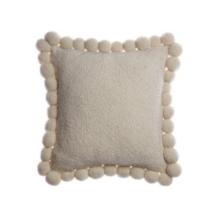 Boho Pom Pom Textured Throw Pillow